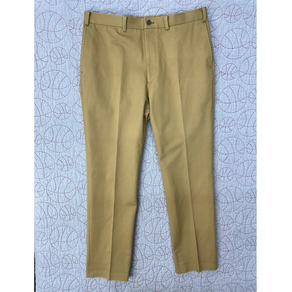 Indochino Halton Khaki Chino‎ Pants Flat Front 100% Cotton / Mens 34x28